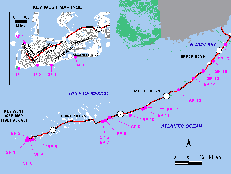 Florida Keys Beach Map Key Largo To Key West   MonroeBeaches1 